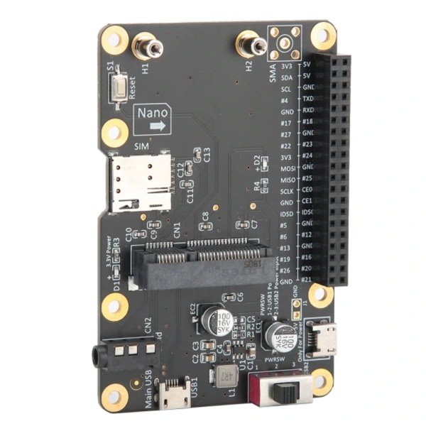 3G/4G LTE Base Hat för Raspberry Pi 4/3/2/B+ moduldatakort till USB med SIM-kort