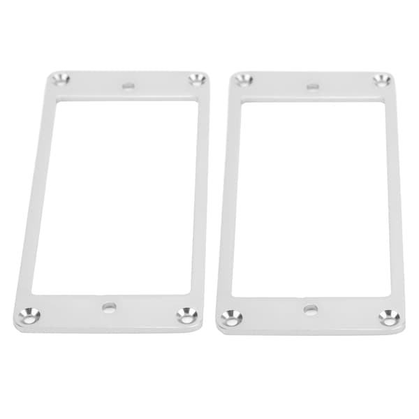 2 st Elektrisk Gitarr Pickup Ring Metall Platt Monteringsram Musikinstrument Tillbehör Silver