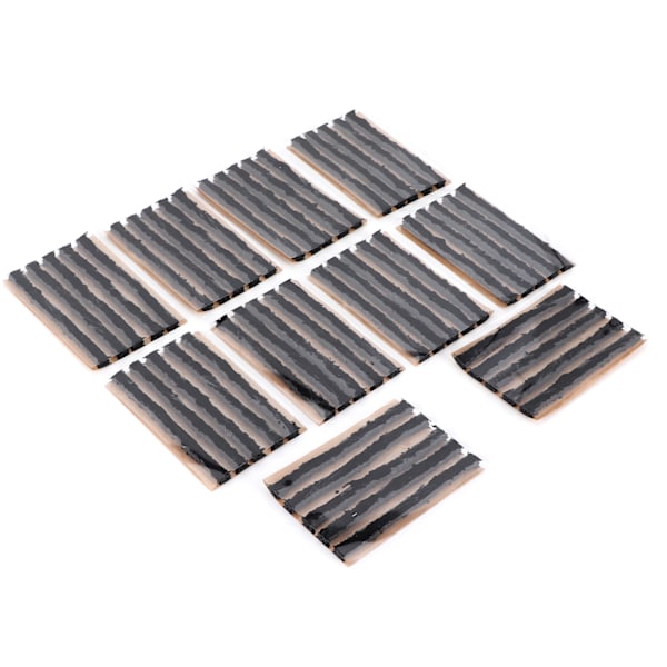 50 st 100x6mm Däckreparationspluggar Tubeless Däck Gummitätningsremsa Punktering Reparationsverktyg för Bil Motorcykel Svart