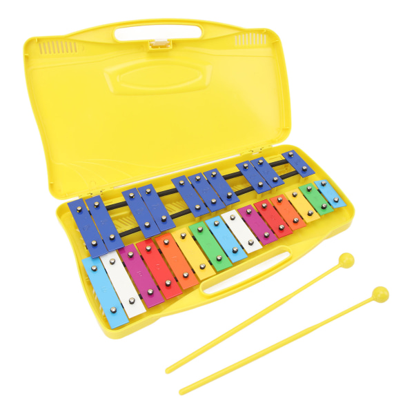 Ammattimainen musiikillinen ksylofoni 25 nuottia toddler alumiininäppäimet ksylofoni keltaisella laatikolla