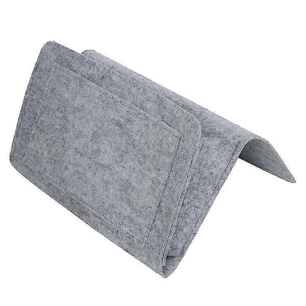 Felt Bedside Caddy with Pockets Bed Sofa Desk Hanging Storage Organizer for Phone Magazine Light Grey