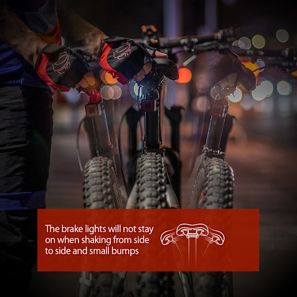 Smart Cykel Baglygte Ultra Lys Cykel Bremselys USB Genopladelig Vandtæt LED Lys Baglygte