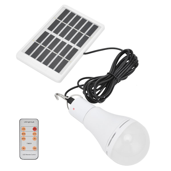 7W LED aurinkokennolamppu 5-vaihteinen valo-ohjattu positiivinen valkoinen valo integroitu älylamppu puutarhaan retkeilyyn