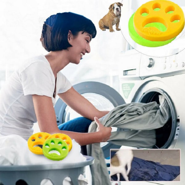 Hårborttagningsborste för att tvätta sällskapsdjur Katt Ludd Dog Hair Catcher Fo Yellow 2 pcs