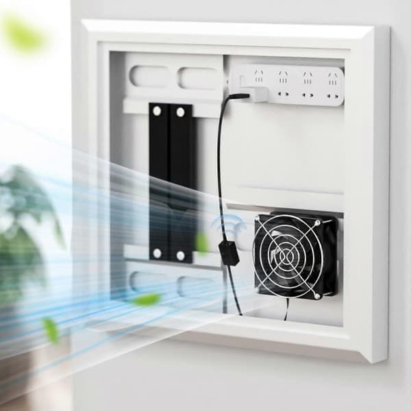 Automatic Temperature Sensing USB Cooling Fan 8cm 3 Speed Adjustable Thermostat for Router Game Console Heat Reduction