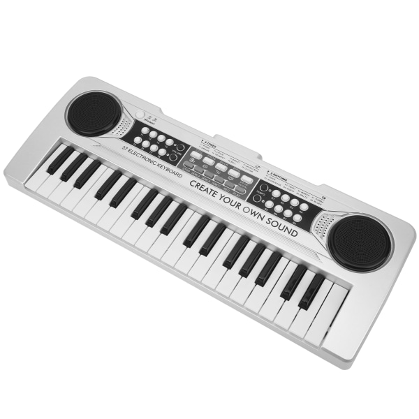 Elektronisk keyboard 37 klavertaster Børnelegetøj Musikinstrument med mikrofonSølv