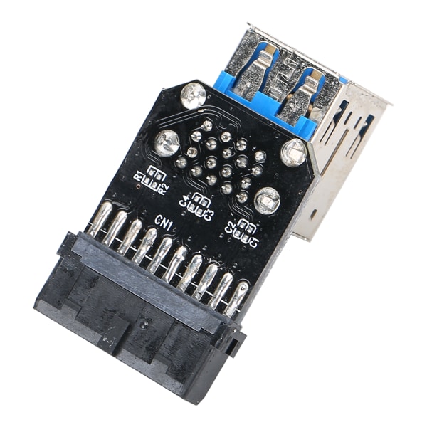 19PIN til 2-Port USB 3.0 Adapter Konverter Sort ABS Computerudstyr Tilbehør