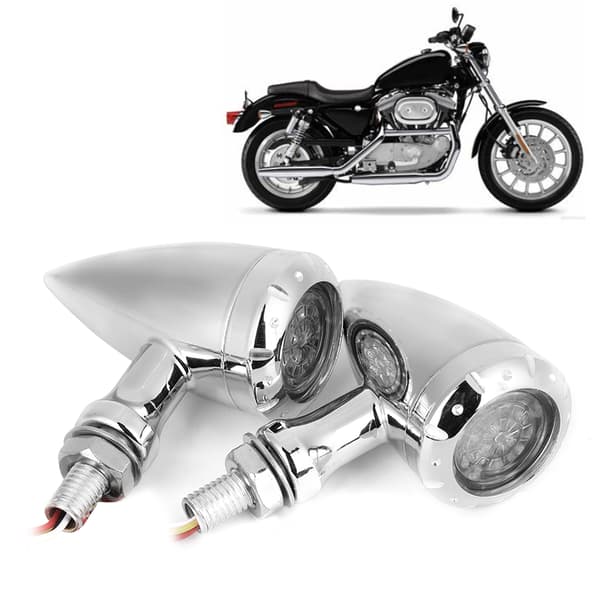 2 stk. Motorcykel 10 mm Styring Blinkende LED Blinklys Indikatorlampe
