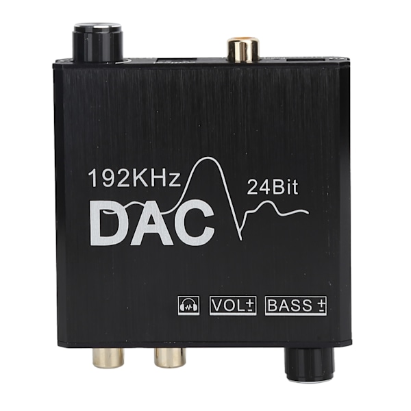 Digital till Analog Ljudomvandlare Adapter RCA 192KHz 24bit Basvolymkontroll