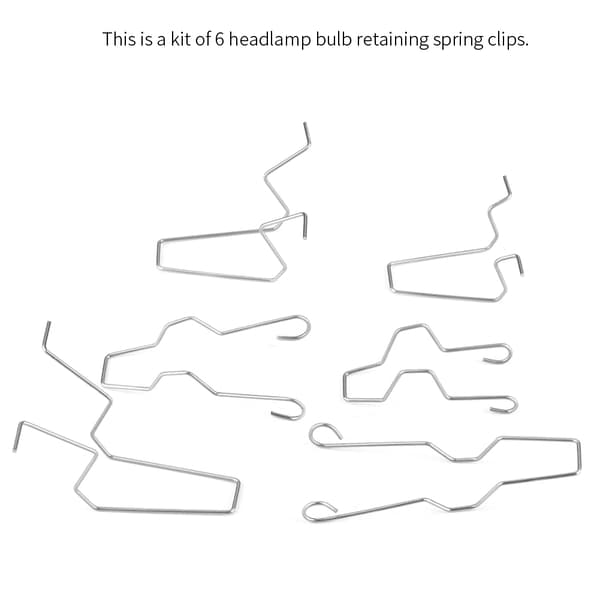 6 stk. Forlygte Pære Fjederklips Til H1 H4 H7