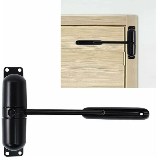 Automatisk dörrstängare, säkerhetsfjäder - enkel installation, förvandlar slagdörrar till självstängande dörrar - svart 9,82,5 cm