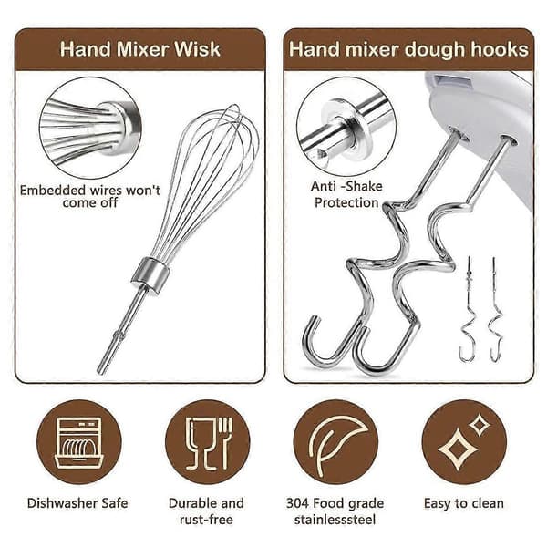 dele kompatible med KitchenAid piskeris tilbehør, reservepiskeris, dejkrog og piskeris kompatible med KitchenAid og H