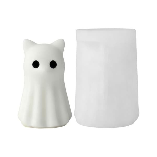 Halloweens silikoneform sæt til lysfremstilling græskar spøgelser designs inkluderet spøgelseskat ghostKitten