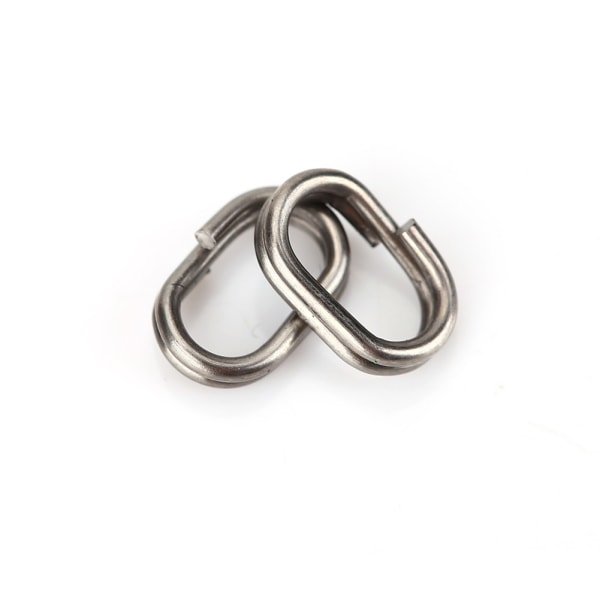 100 stk. ovale splittringer i rustfritt stål, svivel, snap, fiskeredskapskontakt (5x8mm)