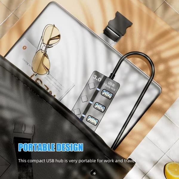 USB 3.0-hub, 7-porters USB-datahub-splitter, USB-forlenger