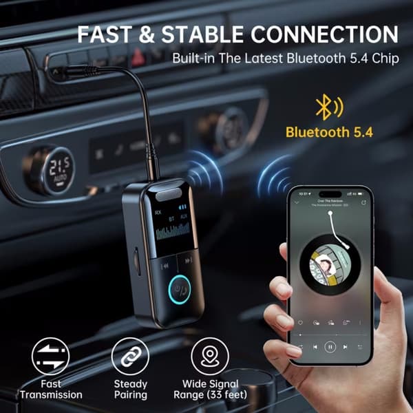 Bluetooth 5.4 lydsender og -mottaker, 4-i-1 trådløs senderadapter, 5.4 trådløs lydadapter