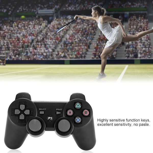 Trådlös Intelligent Bluetooth Spel Gamepad Funktionell Handkontroll Signalstabilisering för PS3 svart