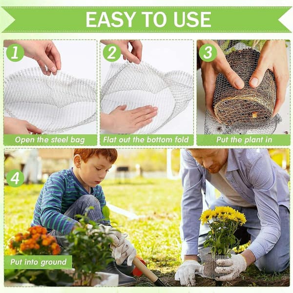 Plant Root Protection Baskets Wire Basket Mole and Vole Net Wire Baskets for Garden Pots Underground Root (12 pcs, 3 gallon)