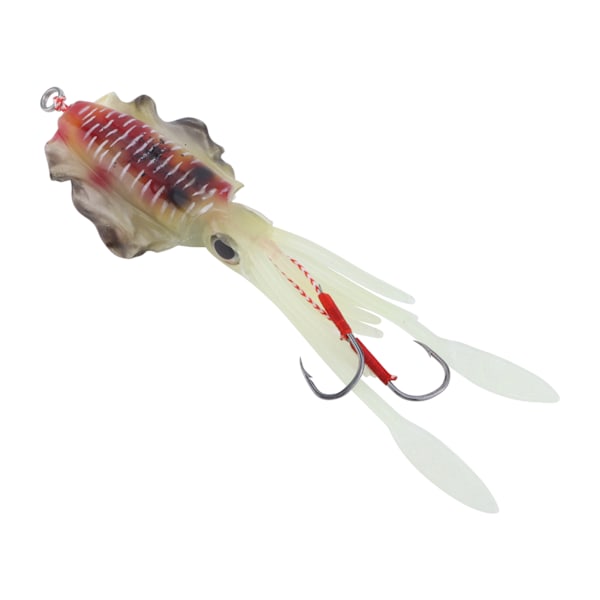 Fiskesluk for blekksprut, for havfiske, simulering, jernkrok, blekksprutsluk, simuleringsagn, gul og rød