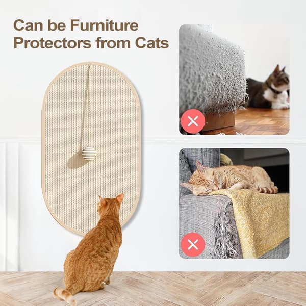 Cat Scratch Mat | Horizontal Sisal Scratch Mat for Floors | Durable Pet and Kitten Scratch Toy for Use on Carpets, Sofas, and Floors