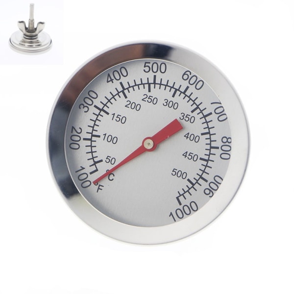 Grilltermometer, ovnstermometer i rustfritt stål Maks. 500°C/1000°F Analogt skjermtermometer JSKEE