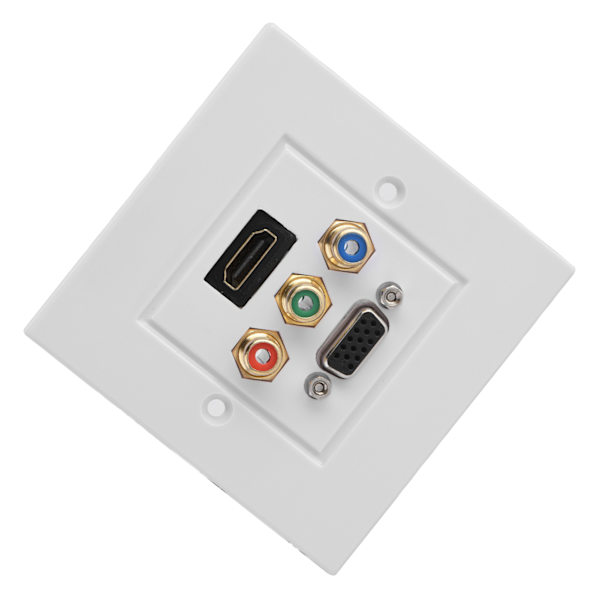 HDMI VGA 3RCA Tre-i-ett Integrert Multimedia Veggpanel Audio Video Socket
