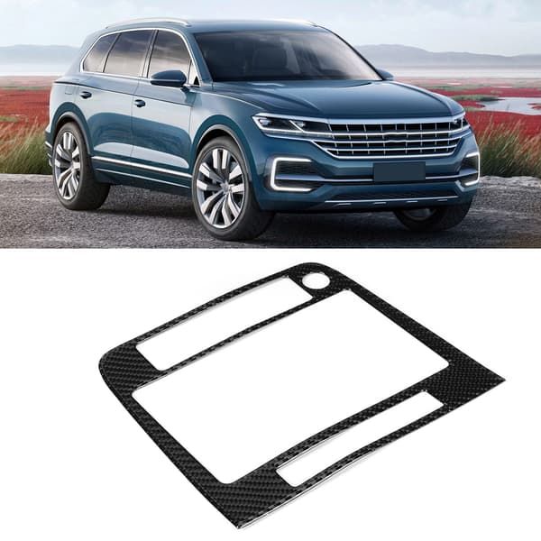 Vänsterstyrd Kolfiber GPS Navigationspanel Skydd Trim Passar VW Touareg 2011-2015