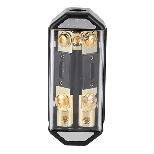2-veis 100A sikringsholderboks 1x0GA inn 2x4GA ut distribusjonsblokk for bilstereo lydmodifisering