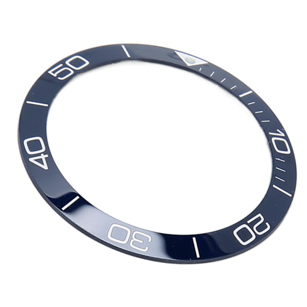 Keramisk Klockring Professionell 38,6 mm Klockringsinlägg Ersättningsdelar Tillbehör för Reparation Blå Bas Vit Siffra Prickad Linje