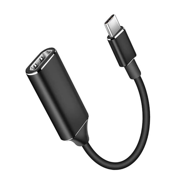 USB C til HDMI-adapter 4K aluminiumslegeringsskal skærmgrænsefladekabel sort