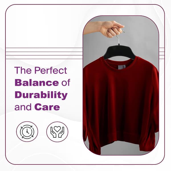 20 Strong Black Plastic Hangers for Adults - Robust, Space-Saving, Slim Profile with 360-Degree Swivel Hook - Ideal