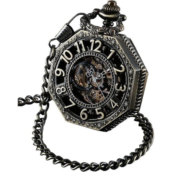 Vintage käsin watch taskukello ketjulla | Klassinen mekaaninen liike | 1920-luvun Railroad Steampunk -asu