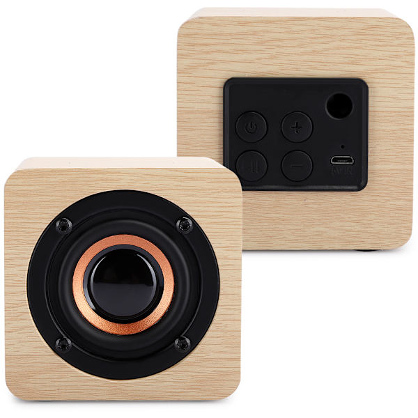 Mini Keltainen Pieni Puinen Langaton Bluetooth-kaiutin USB-lataus Kannettava Kuutio