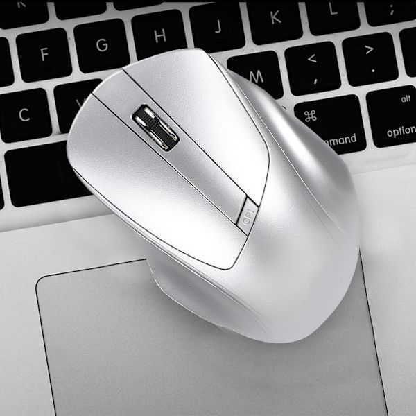W12 USB 2.4G Trådløs Stille Datamus Ergonomisk Design Sølv