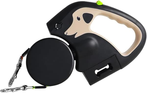 Retractable Dog Leash, Extendable Dog Leash with LED Light, Tangle-Free 360 Technology, Dual Leash with One-Button Brake and Lock for Small Dogs