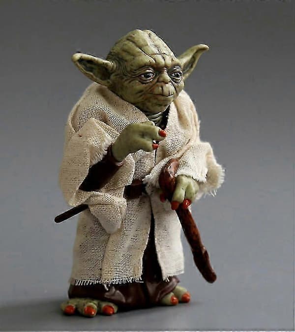 DC Star Wars Mester Yoda 12 cm Figur Bevægelig Samlerfigur med Ægte Tøj