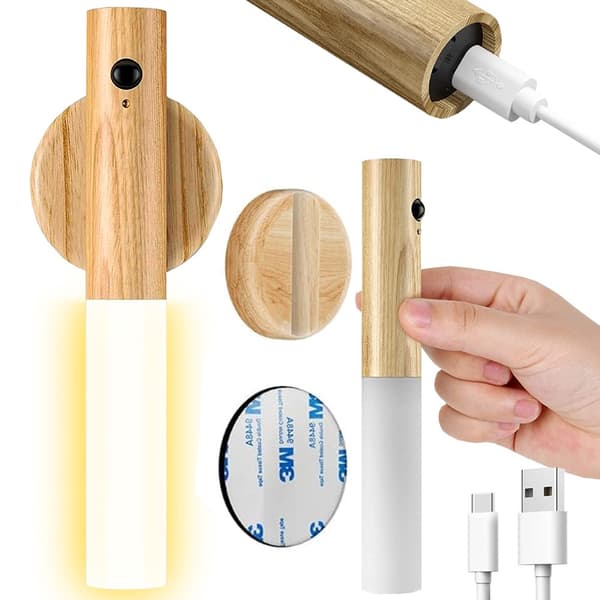 LED-lampe varm vegglampe med bevegelsessensor veggmontert magnet A