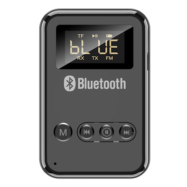 2-i-1 Bluetooth 5.0 Sender Mottaker Trådløs Lydadapter Bil FM Digital Skjerm