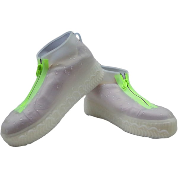 XL återanvändbara skoöverdrag, vattentäta silikonskoskydd med dragkedja, halkfria och vikbara regnskoöverdrag