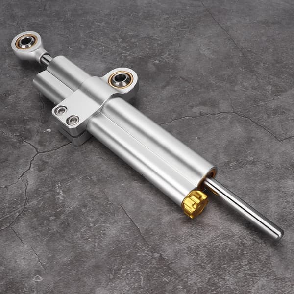 Universal Motorcykel CNC Aluminium Styredæmper Stabilisator Tilbehør (Sølv)