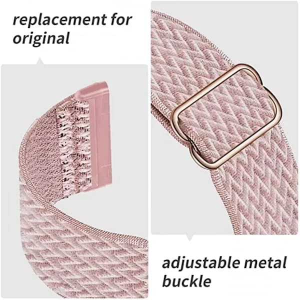 4-pakning elastisk nylonbånd kompatibelt med Fitbit Versa 3 / Fitbit Sense, justerbart elastisk stoff smartklokke sportsbånd, A