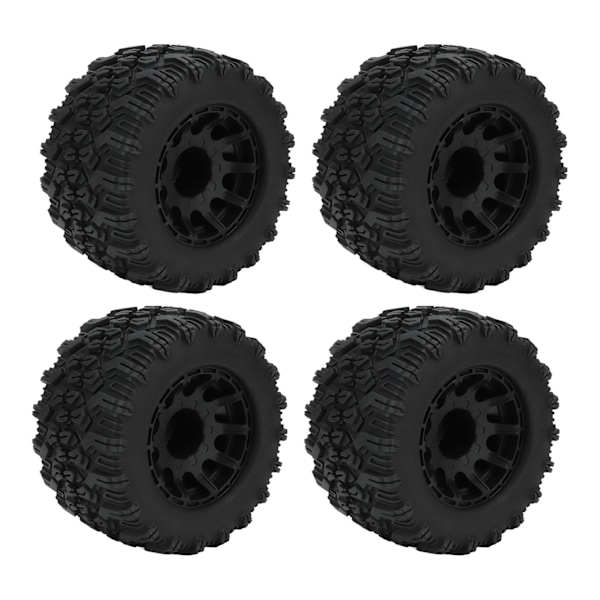 4 kpl RC Monster Truck -renkaat Musta Kumia ja Muovia 12 mm Hex RC Tarvikkeet Redcatille HPI:lle HSP:lle 1/10