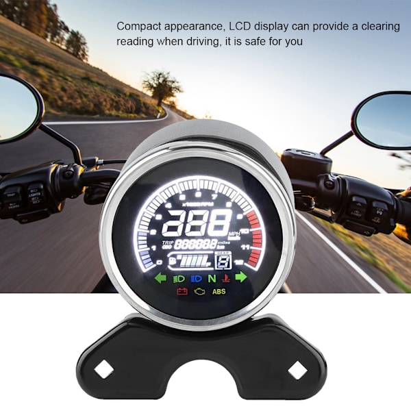 LCD-display til motorcykel - Digital kilometertæller, speedometer og omdrejningstæller