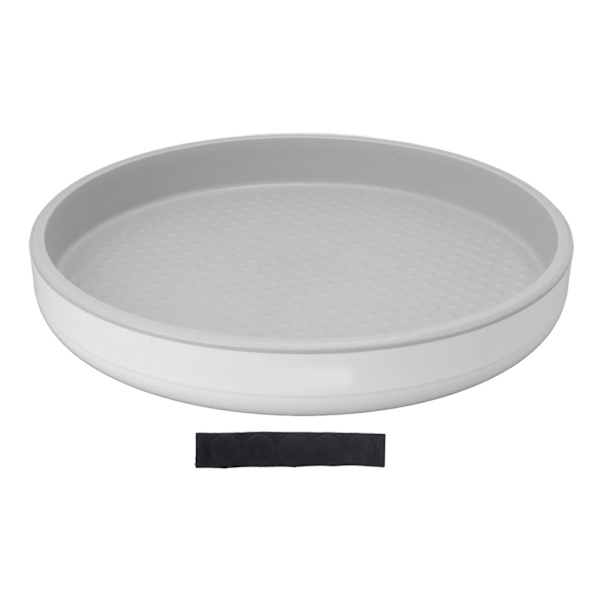 Opbevaringsdrejeskive Reol Plast Kosmetik Makeup Drejeskive Organizer 360 Graders Roterende Organizer til Køkken Badeværelse Kontor Grå