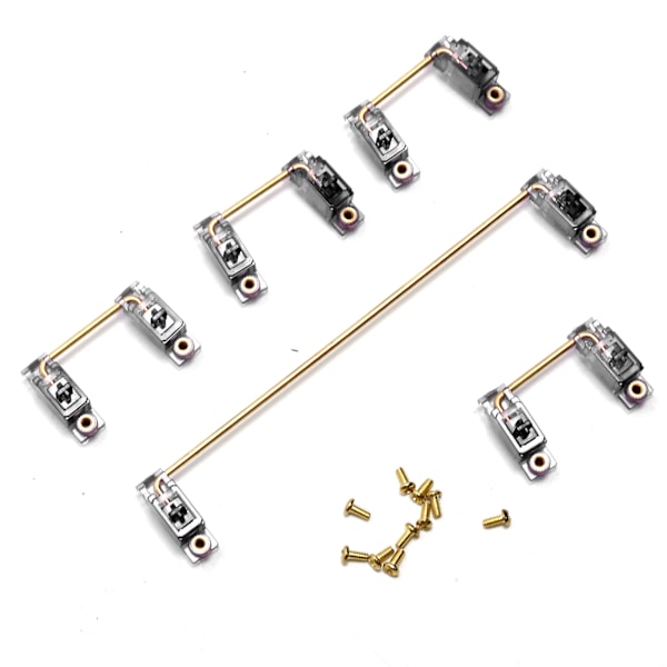Mekanisk tastaturstabilisator med gullbelagte skruer, datatilbehør for DIY 61/64/87 (Transparent svart)