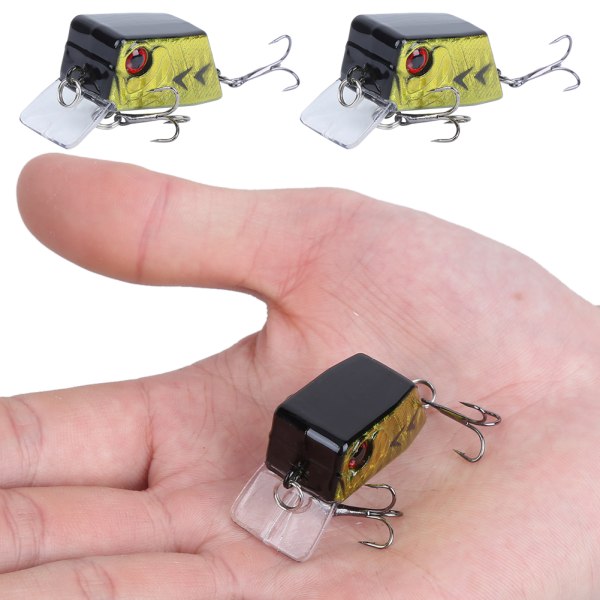 3 stk Cube Mini Agns Fiske Kunstfiske Agns Fiskeutstyr med Skarpe Kroker 3#