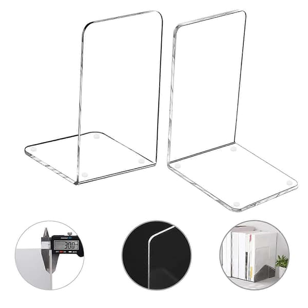 Akryl bogstativ kompatibelt med display, gennemsigtigt bogstativ, akryl bogreoler kompatible med display af bøger, noder 4Pcs