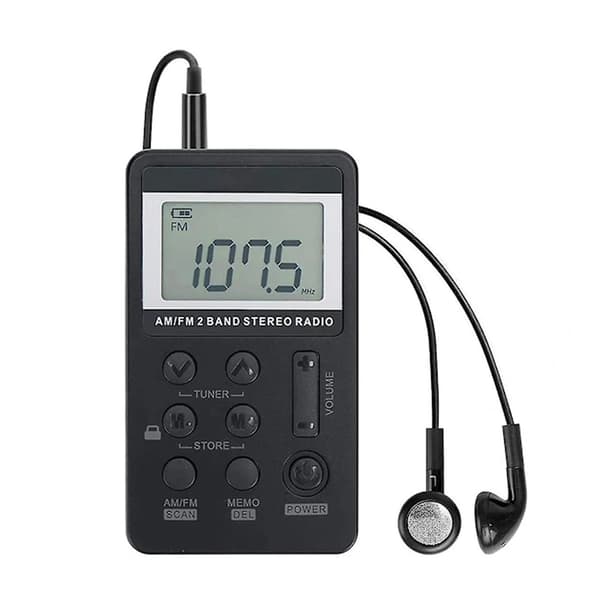 Bærbar radio, FM/AM dobbeltbånd, med LCD-skærm