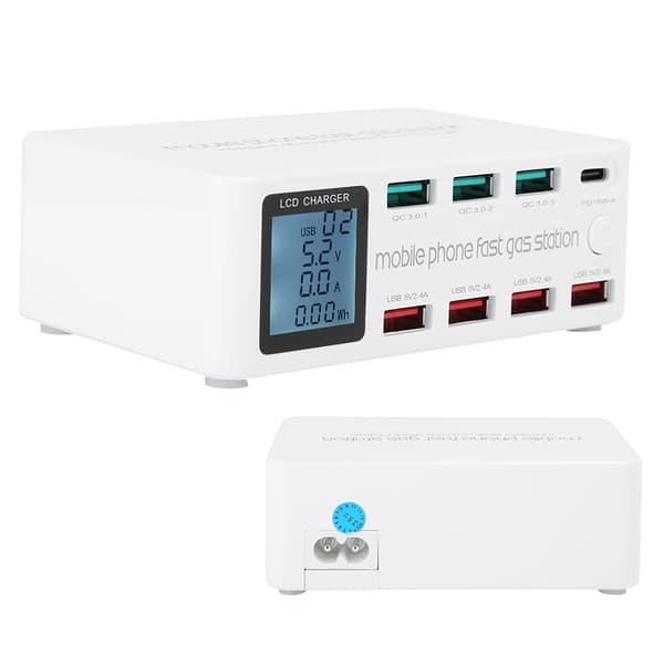 8 i 1 multifunksjonell USB-ladestasjon Smart Socket Bracket 100W maks 100-240V EU
