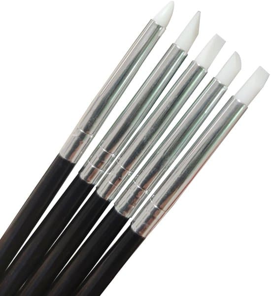 Silikonepensler – sæt med 5 – 155 × 37 mm – professionelle silikonepensler – sort